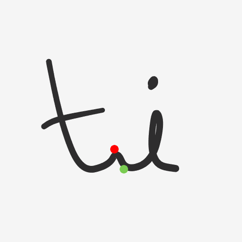 problematic letter pair 'ti', showing how the natural path to join them creates a bump