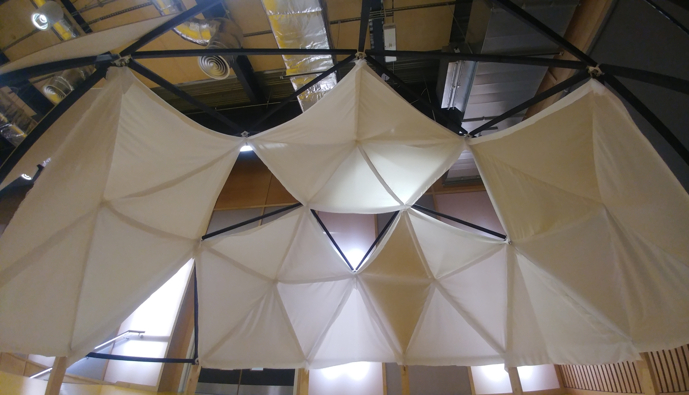 Fabric cover hanging in the dome